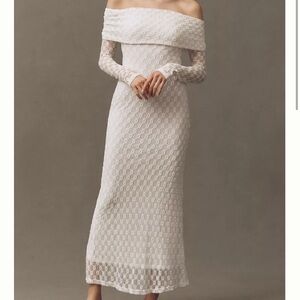 Anthropologie Off-Shoulder White Lace Dress (US 2/UK 6)